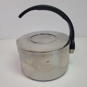 Dansk Vintage Stainless Steel Tea Kettle V Lorenzo Porcelli 1986 Round Sleek